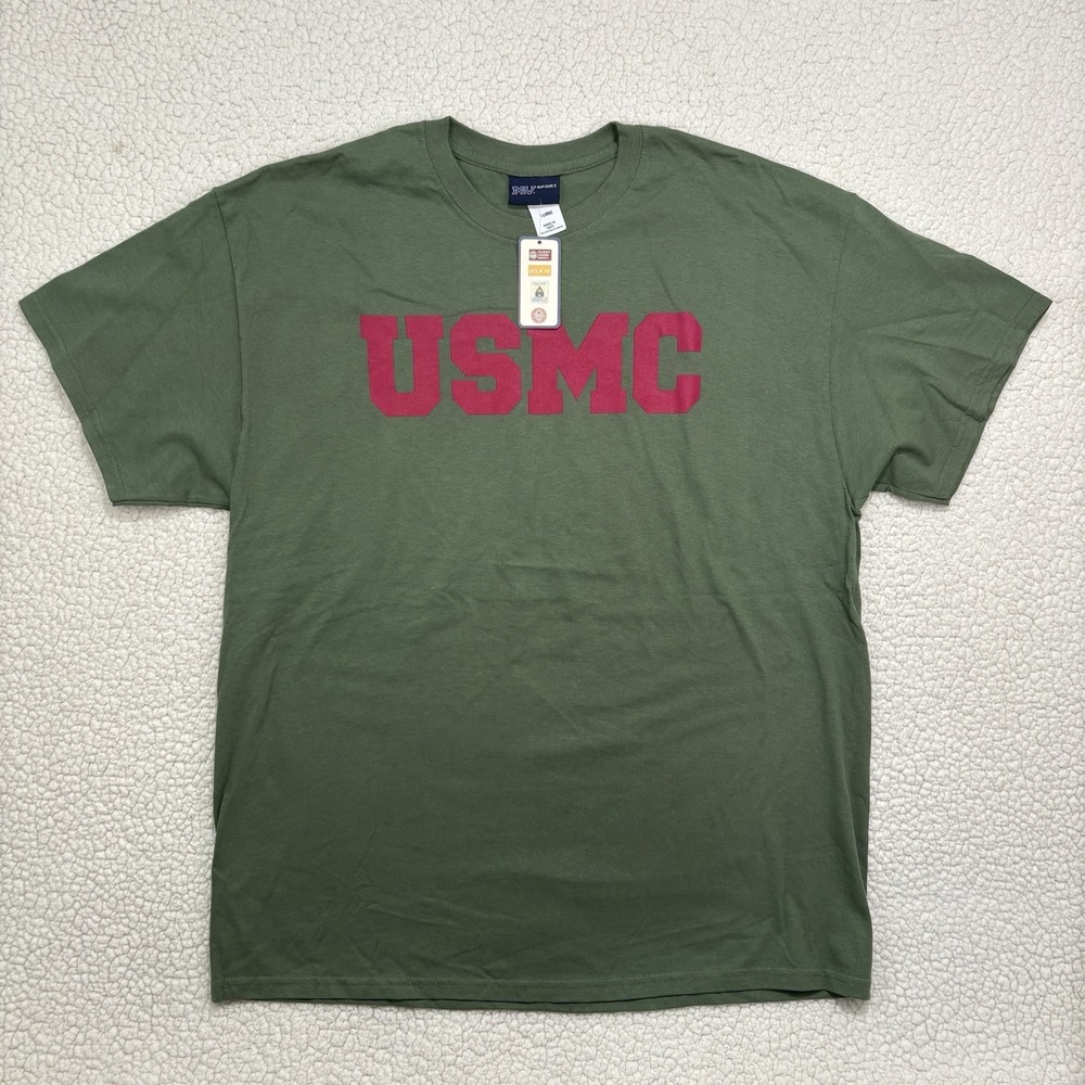 NWT USMC United States Marine Corp T-Shirt Green Red Size XL MV Sport Semper Fi